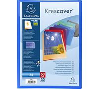Exacompta - Ref 5730E- Kreacover Collection - Semi-Rigid Opaque PP Display Book - 240 x 320mm in Size, Suitable for A4 Documents, 30 Pockets - Assorted Colours (Pack of 12)