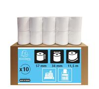 Exacompta - Ref 5740120V - Cash Register and Calculator Receipt Rolls (Pack of 10 Rolls) - 57mm Width x 11.5m Length, Suitable for Shops, Kiosks, Cafés, Restaurants, Card Payments
