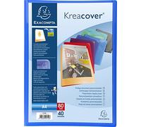 Exacompta - Ref 5740E - Kreacover Collection - Semi-Rigid Opaque PP Display Book - 240 x 320mm in Size, Suitable for A4 Documents, 40 Pockets - Assorted Colours (Pack of 12)