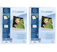 Exacompta - Ref 5768E - Kreacover Collection - Semi-Rigid Opaque PP Display Book - 240 x 320mm in Size, Suitable for A4 Documents, 60 Pockets - Clear (Single) (Pack of 2)