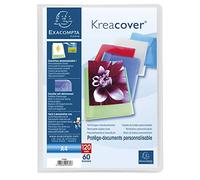Exacompta - Ref 5769E - Kreacover Collection - Semi-Rigid Opaque PP Display Book - 240 x 320mm in Size, Suitable for A4 Documents, 60 Pockets - Assorted Colours (Pack of 1)