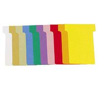 Exacompta - Ref 57745E - T-Shaped Record Cards - 60 x 85mm in Size, 165gsm Hard Cardboard, Dispenser Provided for Protection & Easy Removal - Assorted Colours (Pack of 100)