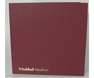 Exacompta - Ref 58/4-16Z - Guildhall - Headliner Case bound Hardback Account Book,298x305mm, 4 Debit and 16 Credit Column, 80 Pages, Burgundy Vinyl Cover, Traditionally Sewn,29.8 x 30.5 cm