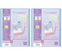 Exacompta - Ref. 5809E - 1 Kreacover Pastel Pocket Document Protector - 20 Smooth Crystal Pockets - 40 Views - for Photos - Size 12.5x16.5cm - semi-Rigid polypro Cover - 5 Random Colours (Pack of 2)