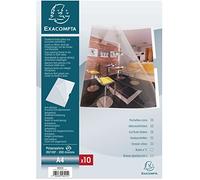 Exacompta - Ref 58201E - PP Rigid Cut Flush Pockets - Suitable for A4 Documents, Rigid Polypropylene Material, Top & Side Openings - Clear (Pack of 10)