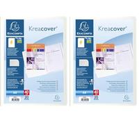 Exacompta - Ref 58209E - Kreacover Collection - Opaque Rigid PP Display Book - 240 x 320mm in Size, Suitable for A4 Documents, 20 Pockets, 40 Viewing Pages - White (Pack of 2)