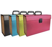 Exacompta - Ref 58420E - Multipart Expanding Case with Handle - 385 x 250mm in Size, Ideal for A4 Size Documents, 20 Tabbed Sections, Holds 1000 Sheets - Random Colour