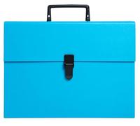 Exacompta - Ref. 58422E - 1 case Folder with Economic Handle - Paper Bound Cover - Closure with Push Button - 20 compartments - Size 34 x 25 x 8 cm - Turquoise