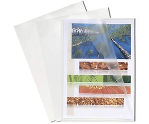 Exacompta - Ref 58500E - Grained PP Cut Flush Folders (Pack of 100) - 220 x 310mm in Size, Suitable for A4 Documents, 120 Micron Polypropylene, L-Shaped Opening - Crystal Clear