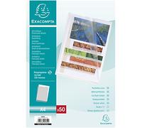 Exacompta - Ref 5850E - Grained PP Cut Flush Folder - Suitable for A4 Documents, 0.1mm Polypropylene, Top-Right Opening, Cut Out For Easy Opening - Clear (Bag of 50)