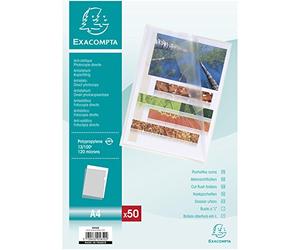 Exacompta - Ref 5850E - Grained PP Cut Flush Folder - Suitable for A4 Documents, 0.1mm Polypropylene, Top-Right Opening, Cut Out For Easy Opening - Clear (Bag of 50)
