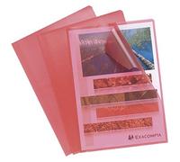 Exacompta - Ref 58525E - Grained PP Cut Flush Folders (Pack of 100) - 220 x 310mm in Size, Suitable for A4 Documents, 120 Micron Polypropylene, L-Shaped Opening - Red