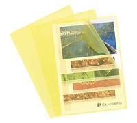 Exacompta - Ref 58529E - Grained PP Cut Flush Folders (Pack of 100) - 220 x 310mm in Size, Suitable for A4 Documents, 120 Micron Polypropylene, L-Shaped Opening - Yellow