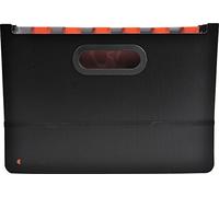 Exacompta - Ref 58934E - Exadesk Expanding Case - 330 x 250mm in Size, Suitable for A4 Documents, 2.2mm Rigid Polypropylene, 24 Sections, Label Holders - Black
