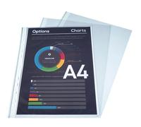 Exacompta - Ref. 59110E - Box of 500 Premium Grained Polypropylene Perforated Pockets Thickness 8/100th - Universal 11-Hole Perforation - A4 Filing Format - Clear