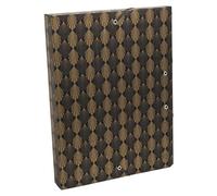 Exacompta - Ref 59350E - Box of 8 Neo Deco file boxes with black and gold elastic bands - in glossy card 600 g/m2 - spine 2.5 cm - dimensions 25 x 33 cm - for A4 format - assorted colours