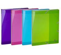 Exacompta - Ref 59480E - Iderama Collection - PP Filing Box - 250 x 330mm in Size, 25mm Spine, Suitable for Storing A4 Documents - Assorted Colours (Pack of 4)