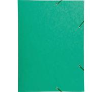 Exacompta - Ref 59515E - Elasticated 3-Flap Folder - Suitable for A3 Documents, 600gsm Gloosy-Coated Card, Suitable for Transporting Sketches & Artwork - Green