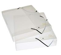 Exacompta - Ref. 5962E - 8 filing boxes with Crystal rubber bands - in polypropylene - spine 2.5 cm - dimensions 25 x 33 cm - for A4 format documents - crystal color - delivered assembled