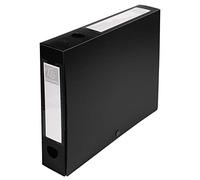 Exacompta - Ref. 59631E - Box of 10 snap-on filing boxes 60mm back 7/10th opaque polypropylene - black