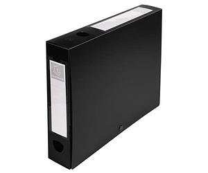 Exacompta - Ref. 59631E - Box of 10 snap-on filing boxes 60mm back 7/10th opaque polypropylene - black