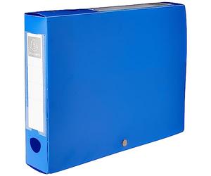 Exacompta - Ref 59632E - Plastic Filing Box - 250 x 330mm in Size, Suitable for Holding A4 Documents, 6cm Spine, 2 x Spine Labels & 2 x Finger Holes - Blue