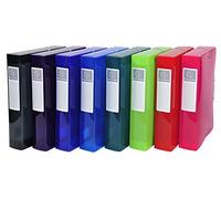Exacompta - Ref 59660E - Iderama Collection - PP Elasticated Filing Box - 250 x 330mm in Size, Suitable for A4 Documents, 60mm Spine - Assorted Colours (Pack of 8)