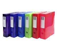 Exacompta - Ref 59680E - Iderama Collection - PP Elasticated Filing Box - 250 x 330mm in Size, Suitable for A4 Documents, 80mm Spine - Assorted Colours (Pack of 8)