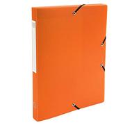 Exacompta - Ref 59689E - Uni PP Elasticated Filing Box - 250 x 330mm in Size, Suitable for Holding A4 Documents, 25mm Spine, Opaque Polypropylene, Spine Label - Orange
