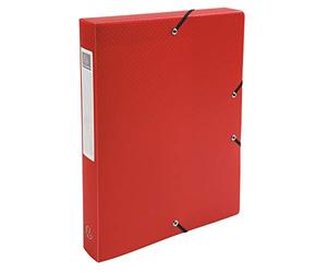 Exacompta - Ref. 5970E - 1 filing box with Opak rubber bands - in polypropylene - spine 4 cm - dimensions 25 x 33 cm - for A4 format - random color - delivered assembled