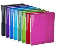 Exacompta - Ref 59770E - Iderama Collection - Elasticated PP Filing Box - 250 x 330mm in Size, Suitable for Holding A4 Documents, 40mm Spine, Spine Label - Light Blue