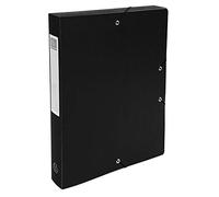Exacompta - Ref. 59781E - 8 filing boxes with Opak rubber bands - in polypropylene - back 4 cm - dimensions 25 x 33 cm - for A4 format - black color - delivered assembled