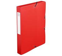Exacompta - Ref 59785E - Uni PP Elasticated Filing Box - 250 x 330mm in Size, Suitable for Holding A4 Documents, 40mm Spine, Opaque Polypropylene, Spine Label - Red