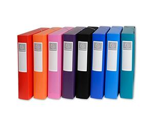 Exacompta - Ref 5980E - PP Opaque Elasticated Filing Box - 240 x 320mm in Size, Suitable for A4 Documents, 60mm Spine, 0.7mm Polypropylene - Assorted Colours (Pack of 8)