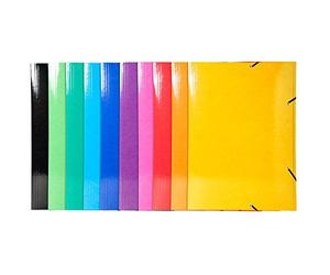 Exacompta - Ref 59829E - Iderama Collection - Elasticated 3-Flap Folder - Suitable for A3 Documents, 590gsm Glossy Coated Pressboard, FSC-Certified - Assorted Colours (Pack of 10)
