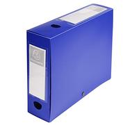 Exacompta - Ref. 59832E - 10 snap-on filing boxes 80mm back opaque 7/10th polypropylene - blue