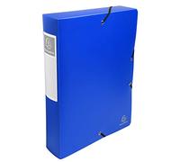 Exacompta - Ref 59882E - Uni PP Elasticated Filing Box - 250 x 330mm in Size, Suitable for Holding A4 Documents, 60mm Spine, Opaque Polypropylene, Spine Label - Blue