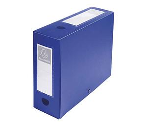 Exacompta - Ref. 59932E - 10 snap-on filing boxes 100mm back opaque 7/10th polypropylene - blue