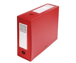 Exacompta - Ref. 59935E - 10 snap-on filing boxes 100mm back opaque 7/10th polypropylene - red