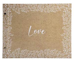 Exacompta - Ref. 60234E - 1 Photo album with screws 40 white pages - Format 37x29cm - printed paper cover with KRAFT matte lamination - capacity of 160 photos