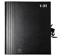 Exacompta - Ref 61650B - Large Capacity Expanding Organisers - 385 x 240mm in Size, Suitable for A4 Documents,Reinforced Canvas Sides, 31 Sections with a Strap Closure