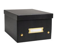 Exacompta - Ref 62251E - Box of 5 Neo Deco Storage Boxes - Delivered Flat - Easy to Assemble Thanks to Press Studs - Size A5 - Dimensions 20 x 26 x 15 cm - Black
