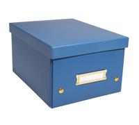 Exacompta - Ref 62252E - Box of 5 Neo Deco Storage Boxes - Delivered Flat - Easy to Assemble Thanks to Press Studs - Size A5 - Dimensions 20 x 26 x 15 cm - Blue