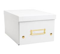 Exacompta - Ref 62258E - Box of 5 Storage Boxes Neo Déco - Supplied Flat - Easy to Assemble with Poppers - A5 Format - Size 20 x 26 x 15 cm - White