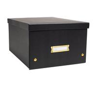 Exacompta - Ref 62351E - Box of 5 Neo Deco Storage Boxes - Delivered Flat Packed - Easy to Assemble Thanks to Press Studs - Size A4 - Dimensions 27 x 36 x 20 cm - Black