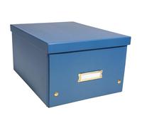 Exacompta - Ref 62352E - Box of 5 Neo Deco Storage Boxes - Flat Packed - Easy to Assemble with Poppers - A4 Size - Size 27 x 36 x 20 cm - Blue