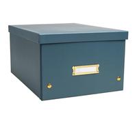 Exacompta - Ref 62353E - Box of 5 Neo Deco Storage Boxes - Delivered Flat Packed - Easy to Assemble Thanks to Press Studs - Size A4 - Dimensions 27 x 36 x 20 cm - Colour Duck Blue