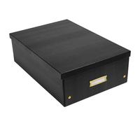 Exacompta - Ref 62451E - Box of 5 Storage Boxes Neo Deco - Supplied Flat - Easy to Assemble with Poppers - A3 Format - Dimensions 33 x 50 x 18 cm - Black