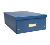 Exacompta - Ref 62452E - Box of 5 Neo Deco Storage Boxes - Delivered Flat - Easy to Assemble Thanks to Press Studs - Size A3 - Dimensions 33 x 50 x 18 cm - Blue