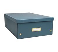 Exacompta - Ref 62453E - 1 Neo Deco Storage Box - Cardboard - Delivered Flat Packed - Easy to Assemble Thanks to Press Studs - Size A3 - Dimensions 33 x 50 x 18 cm - Duck Blue